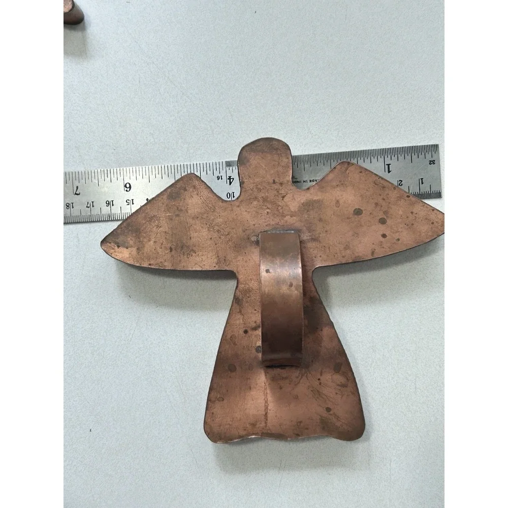 Michael Bonne Copper Cookie Cutter Xmas Angels Lot Flat Back W/ Handle Signed